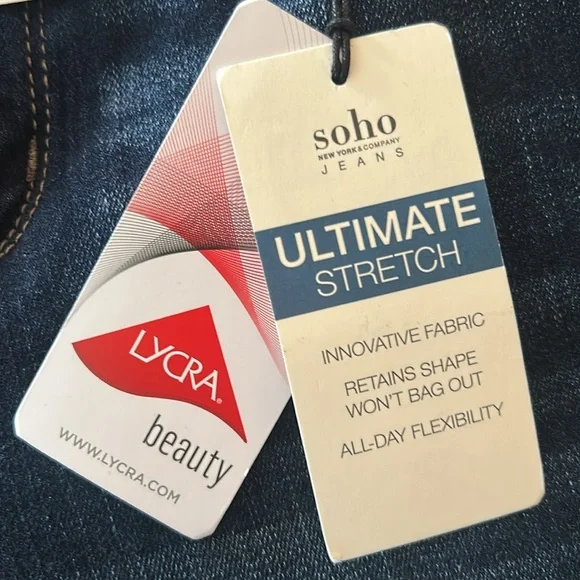 New Soho NYC High-Waist Super Skinny Dark Blue Jeans - Picture 7 of 7